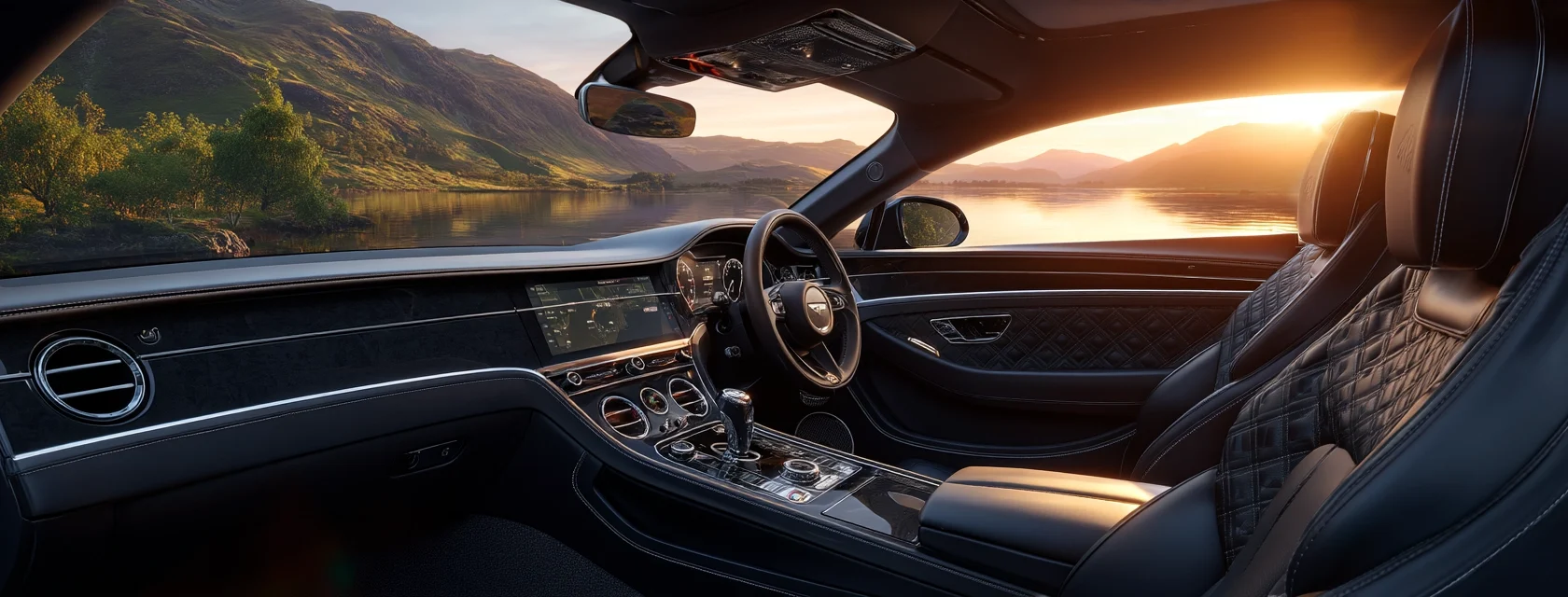 luxury coupe interior shot